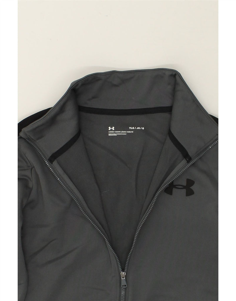 UNDER ARMOUR Boys Tracksuit Top Jacket 14-15 Years Large Grey Colourblock | Vintage Under Armour | Thrift | Second-Hand Under Armour | Used Clothing | Messina Hembry 