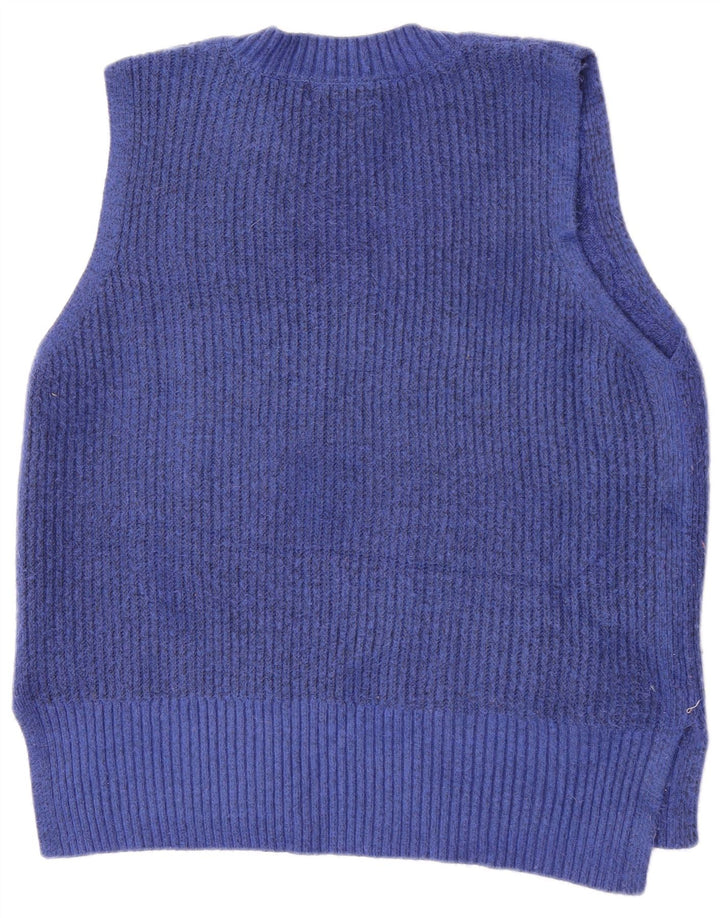 Marks & Spencer Womens Vest Tank Top UK 16 Large Blue Polyester