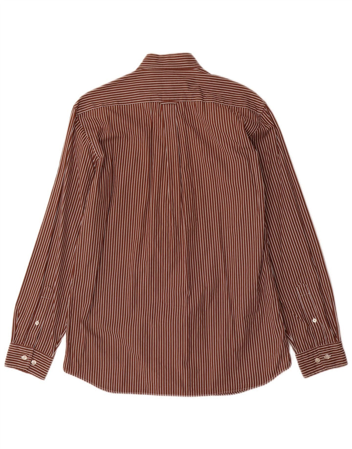 Gant Mens Regular Fit Shirt Medium Brown Striped Cotton
