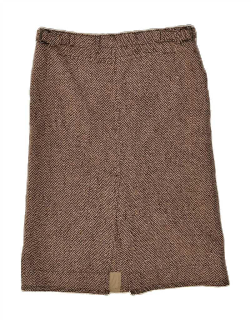 TIMBERLAND Womens Straight Skirt US 8 Medium W32  Brown Herringbone Wool | Vintage Timberland | Thrift | Second-Hand Timberland | Used Clothing | Messina Hembry 