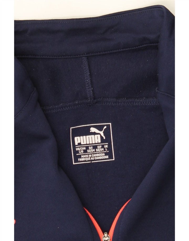 PUMA Mens Zip Neck Pullover Tracksuit Top Large Navy Blue