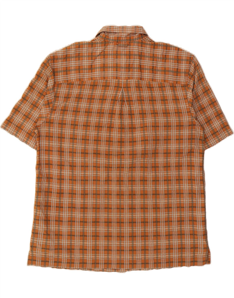 EDDIE BAUER Mens Short Sleeve Shirt Large Brown Check Cotton Vintage Eddie Bauer and Second-Hand Eddie Bauer from Messina Hembry 