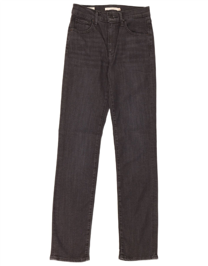 Levi's Womens 724 High Rise Straight Jeans W26 L32 Black Lyocell