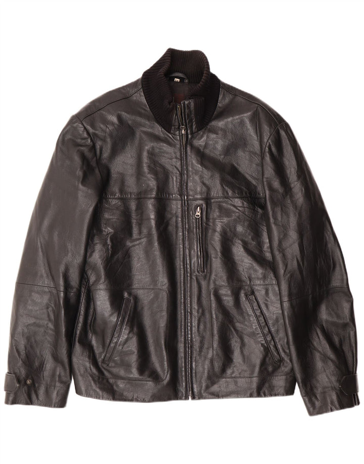 CONBIPEL Mens Leather Jacket IT 54 XL Black Leather