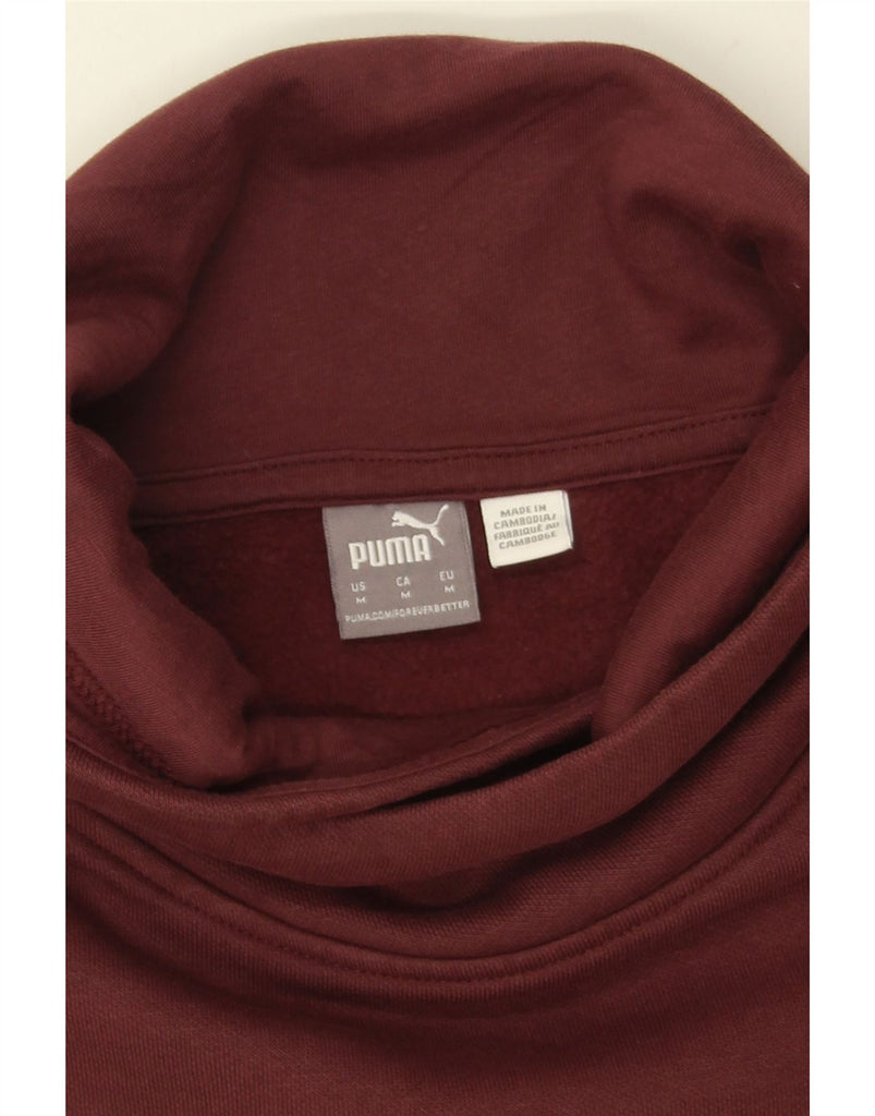 PUMA Womens Graphic Sweatshirt Jumper UK 14 Medium Maroon Cotton Vintage Puma and Second-Hand Puma from Messina Hembry 