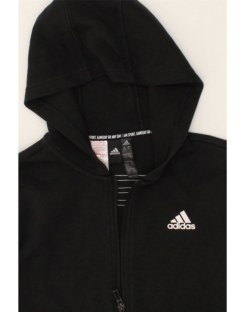 ADIDAS Boys Zip Hoodie Sweater 11-12 Years Black | Vintage Adidas | Thrift | Second-Hand Adidas | Used Clothing | Messina Hembry 