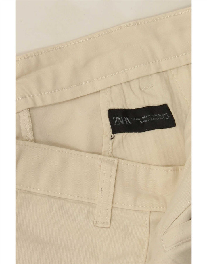Zara Mens Slim Chino Trousers EU 40 Medium W31 L30 Beige