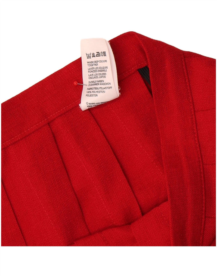 Marks & Spencer Womens Knife Pleated Skirt UK 16 Large W32 Red Polyester