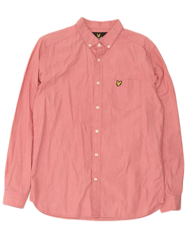 Lyle & Scott Mens Shirt Medium Pink Cotton