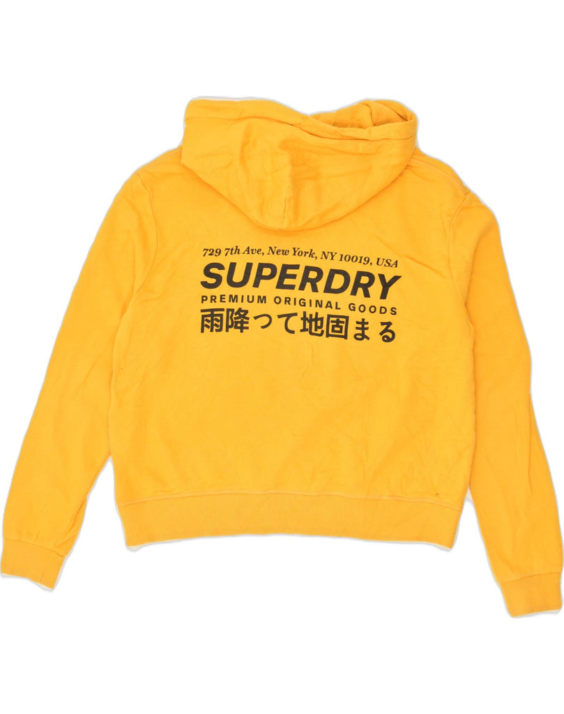 SUPERDRY Womens Graphic Hoodie Jumper UK 14 Large  Yellow Cotton | Vintage Superdry | Thrift | Second-Hand Superdry | Used Clothing | Messina Hembry 