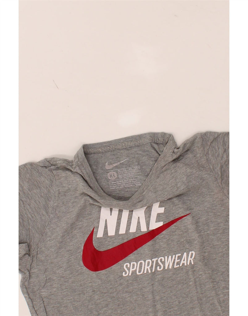 NIKE Girls Graphic T-Shirt Top 13-14 Years Grey Vintage Nike and Second-Hand Nike from Messina Hembry 