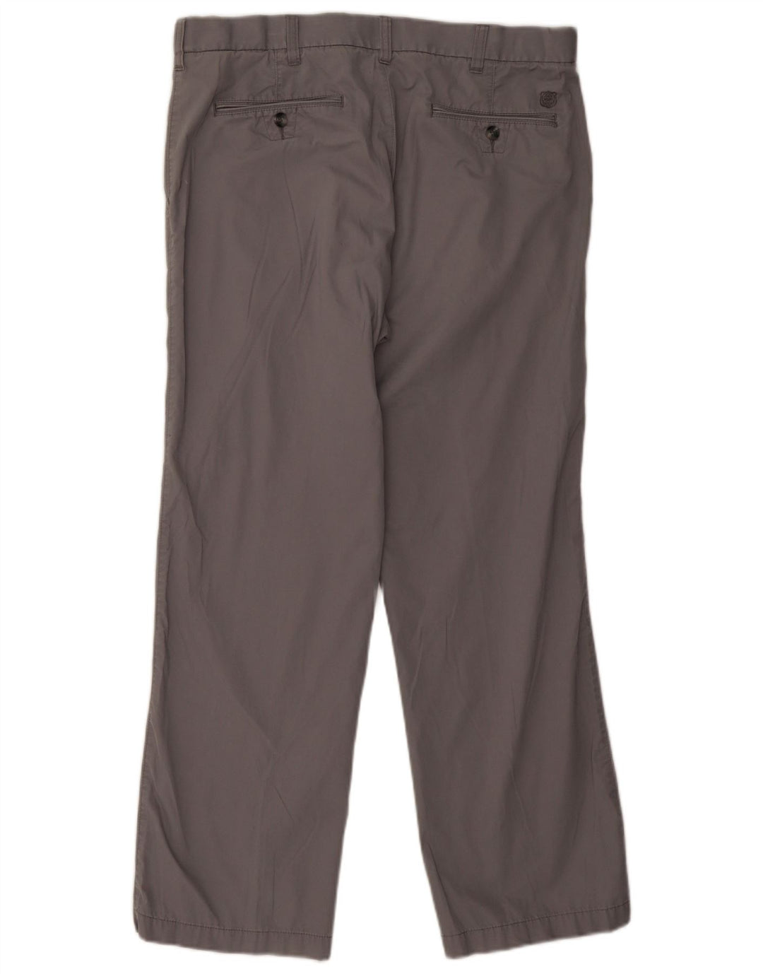 Marks & Spencer Mens Blue Harbour Straight Chino Trousers W36 L29 Grey