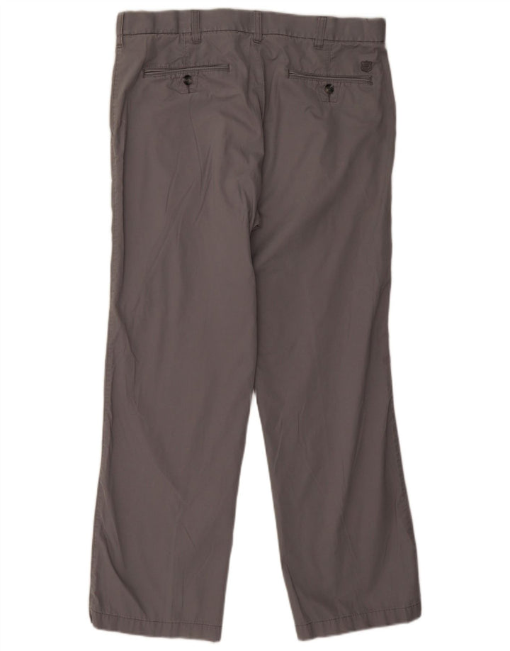 Marks & Spencer Mens Blue Harbour Straight Chino Trousers W36 L29 Grey