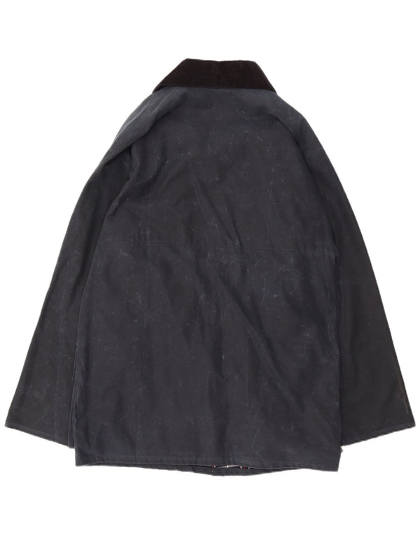 Oxford Blue Mens Waxed Jacket EU 48/50 Medium Navy Blue Flecked