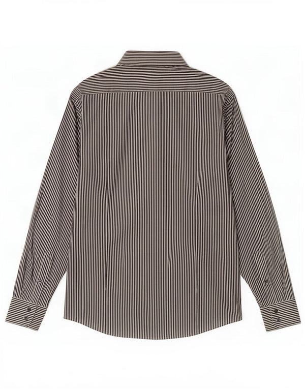 Reiss Mens Shirt Large Grey Pinstripe Cotton