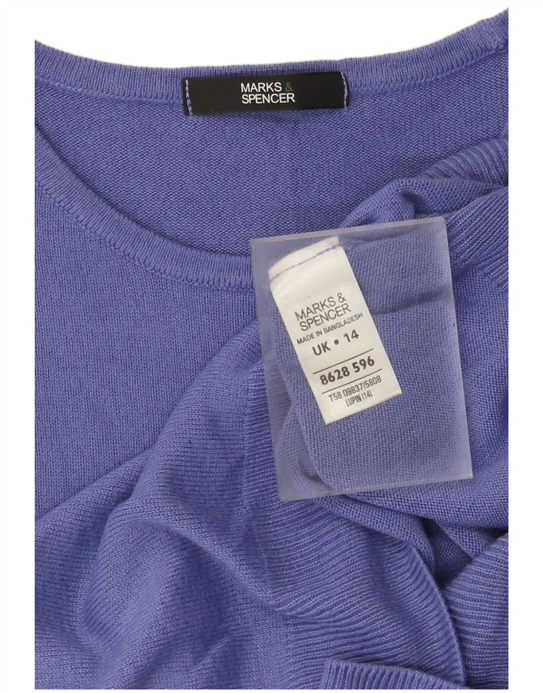 Marks & Spencer Womens Boat Neck Jumper Sweater UK 14 Medium Purple