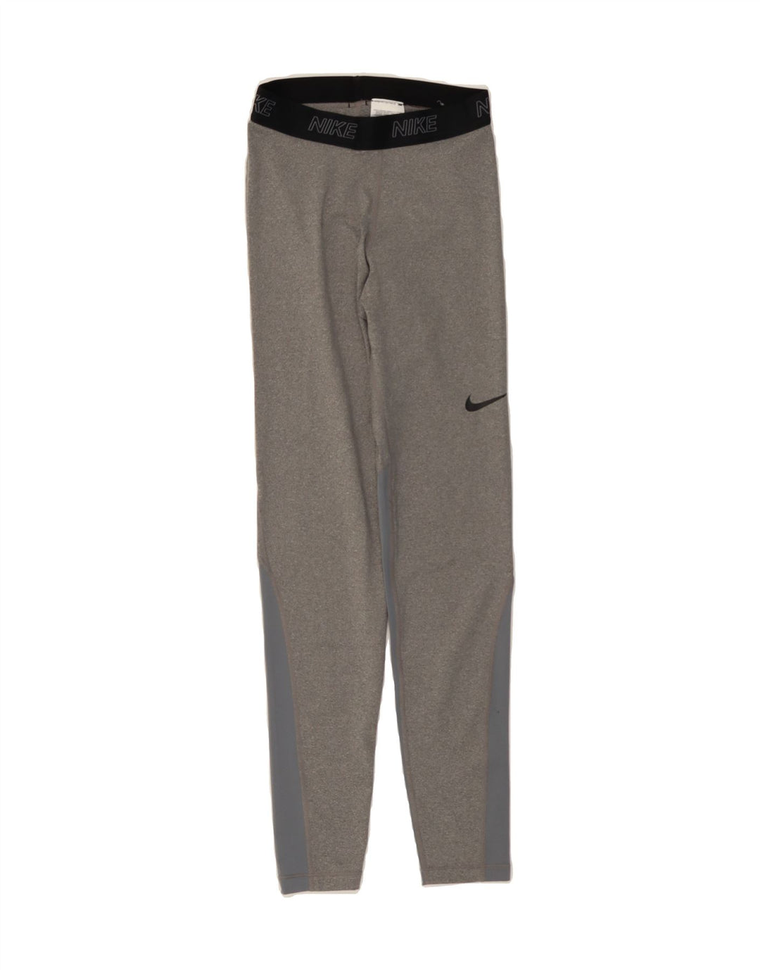 NIKE Womens Dri Fit Graphic Leggings UK 10 Small  Grey Colourblock Vintage Nike and Second-Hand Nike from Messina Hembry 