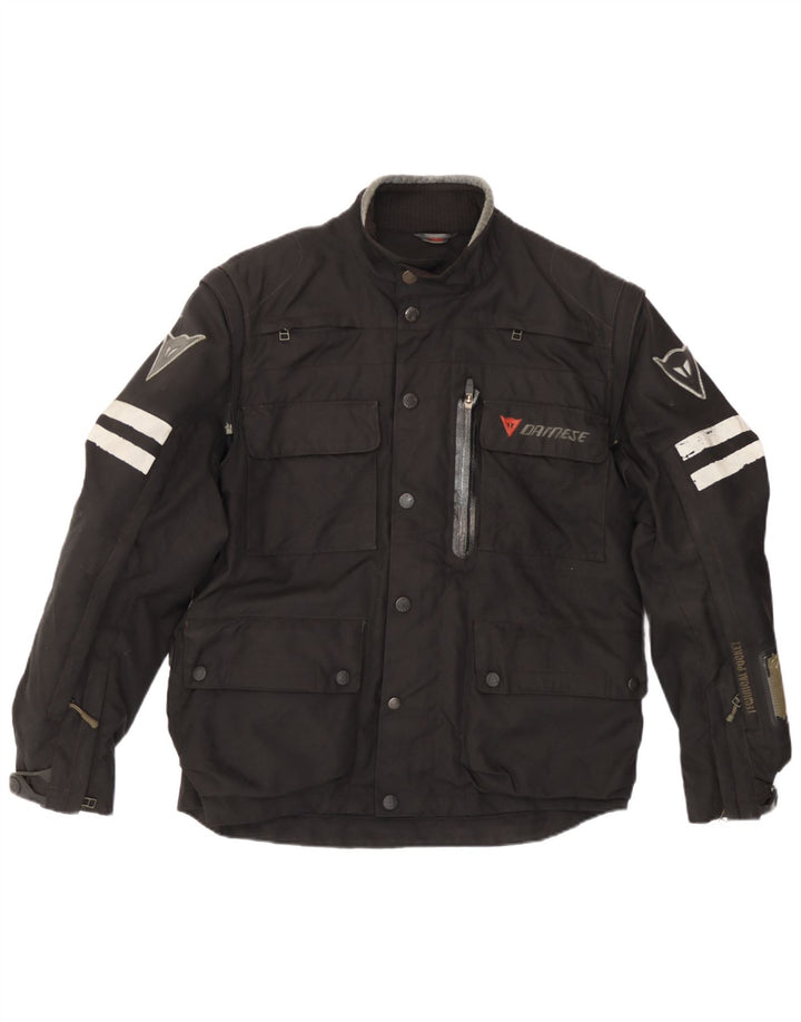 Dainese Mens Moto Racer Bomber Jacket Size 50 Medium Black Colourblock