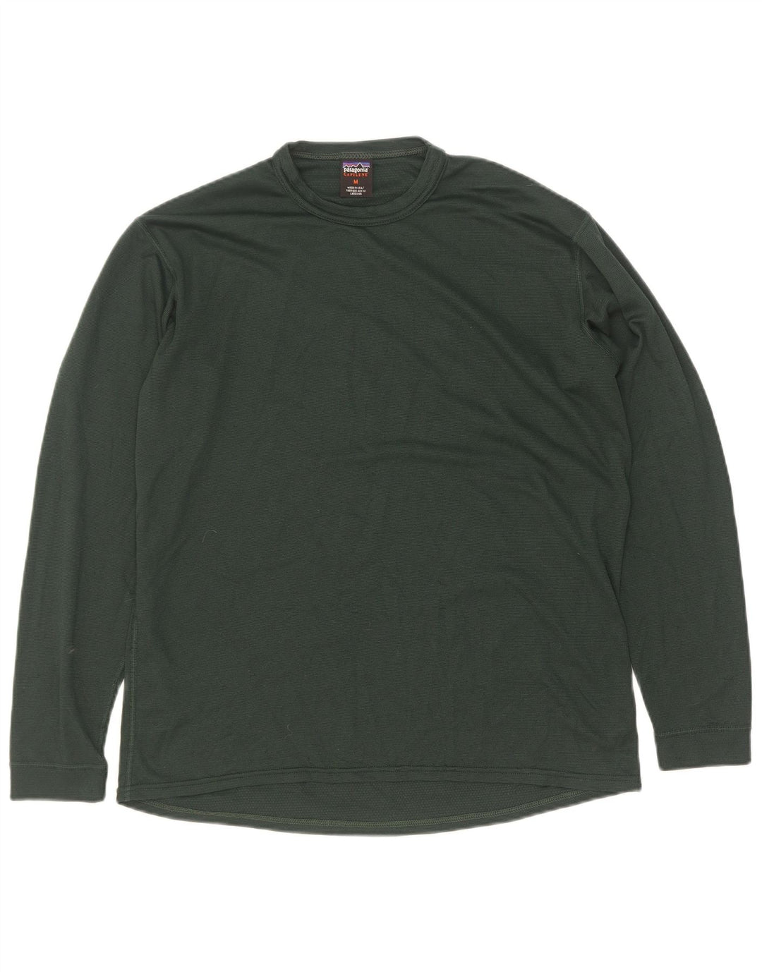 Patagonia Mens Top Long Sleeve Medium Green Polyester