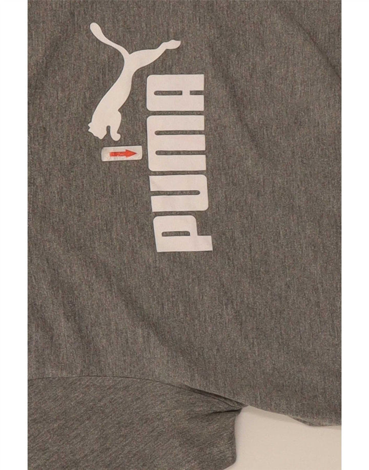 Puma Womens Graphic T-Shirt Top UK 12 Medium Grey Flecked