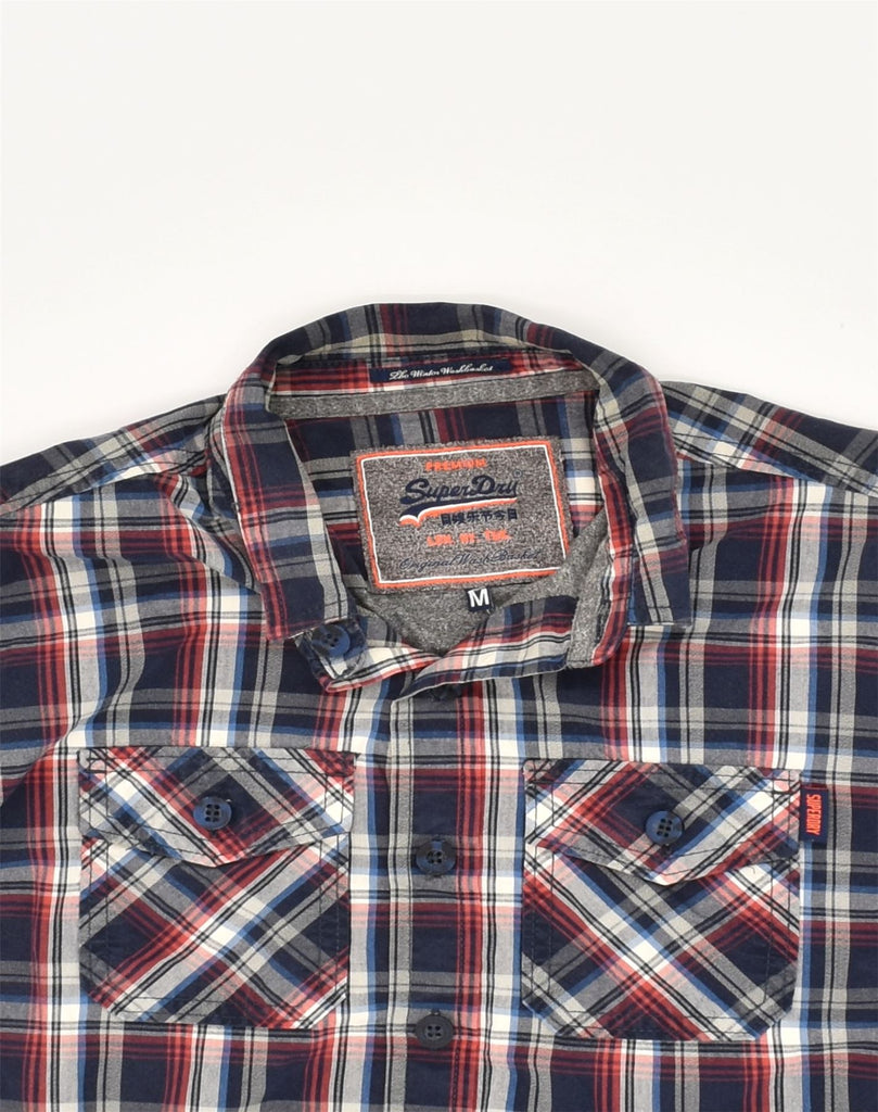 SUPERDRY Mens Shirt Medium Navy Blue Check Cotton | Vintage Superdry | Thrift | Second-Hand Superdry | Used Clothing | Messina Hembry 