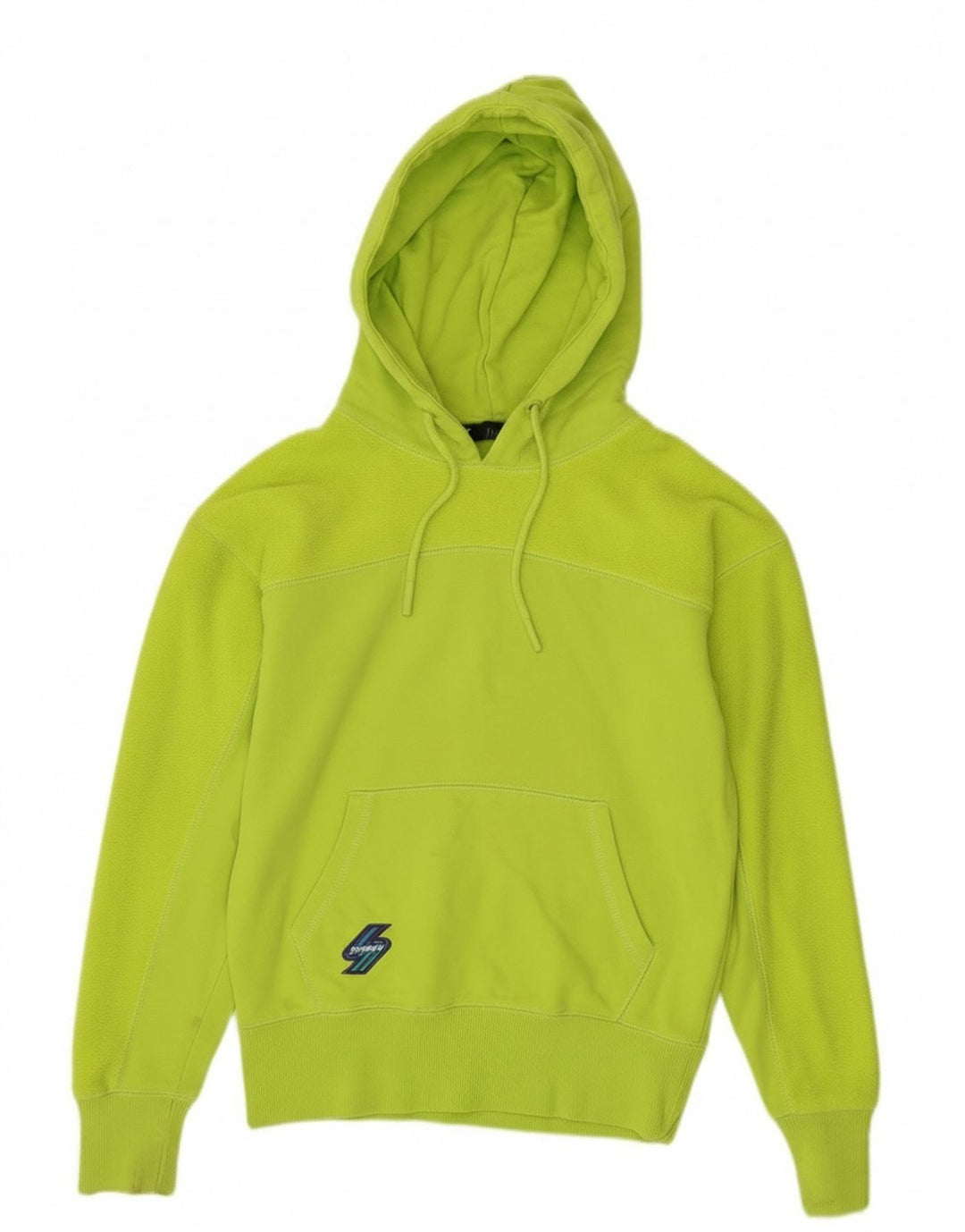 Superdry Womens Oversized Hoodie Jumper UK 6 XS Green Polyester