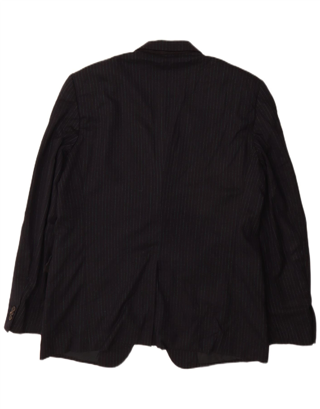 Prada Mens 3 Button Blazer Jacket Size 56 2XL Black Pinstripe Virgin Wool