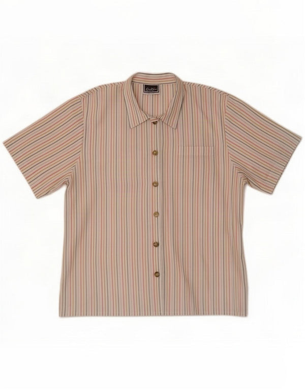 Luisa Spagnoli Womens Short Sleeve Shirt IT 46 Large Multicoloured Striped