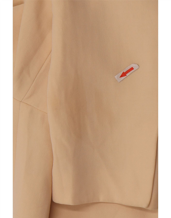 Zara Womens 2 Button Oversized Blazer Jacket UK 10 Small Beige Polyester