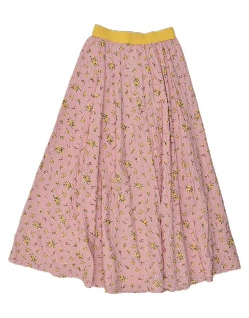 VINTAGE Womens Flared Skirt W28 Medium Pink Floral | Vintage Vintage | Thrift | Second-Hand Vintage | Used Clothing | Messina Hembry 