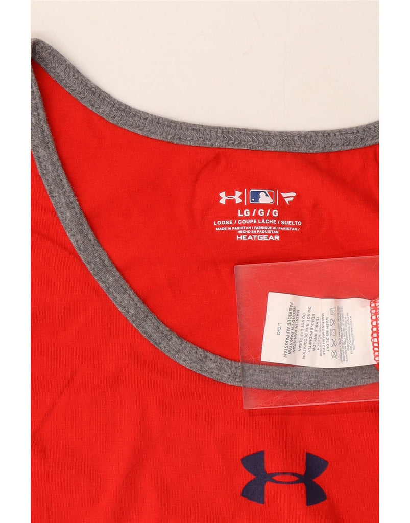 UNDER ARMOUR Mens Boston Red Sox Graphic Vest Top Large Red Cotton Vintage Under Armour and Second-Hand Under Armour from Messina Hembry 