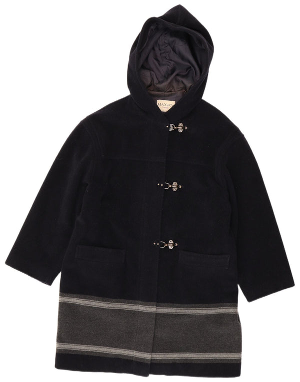 Max & Co. Womens Hooded Duffle Coat UK 14 Large Navy Blue Colourblock