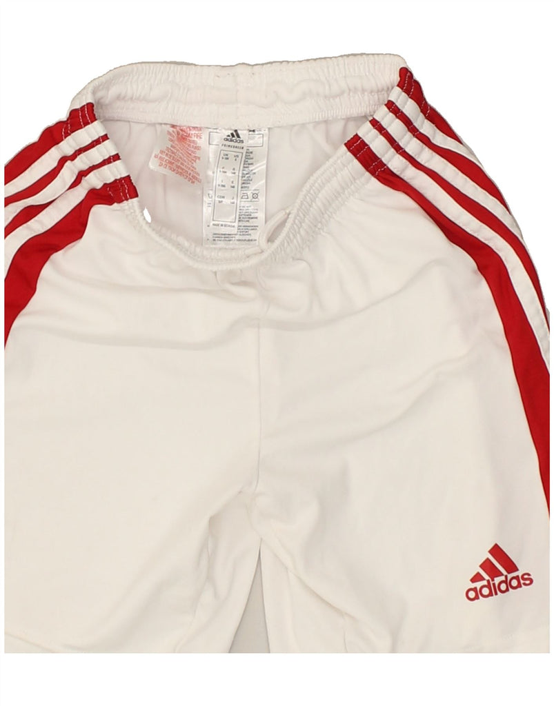 ADIDAS Boys Sport Shorts 9-10 Years White Polyester | Vintage Adidas | Thrift | Second-Hand Adidas | Used Clothing | Messina Hembry 