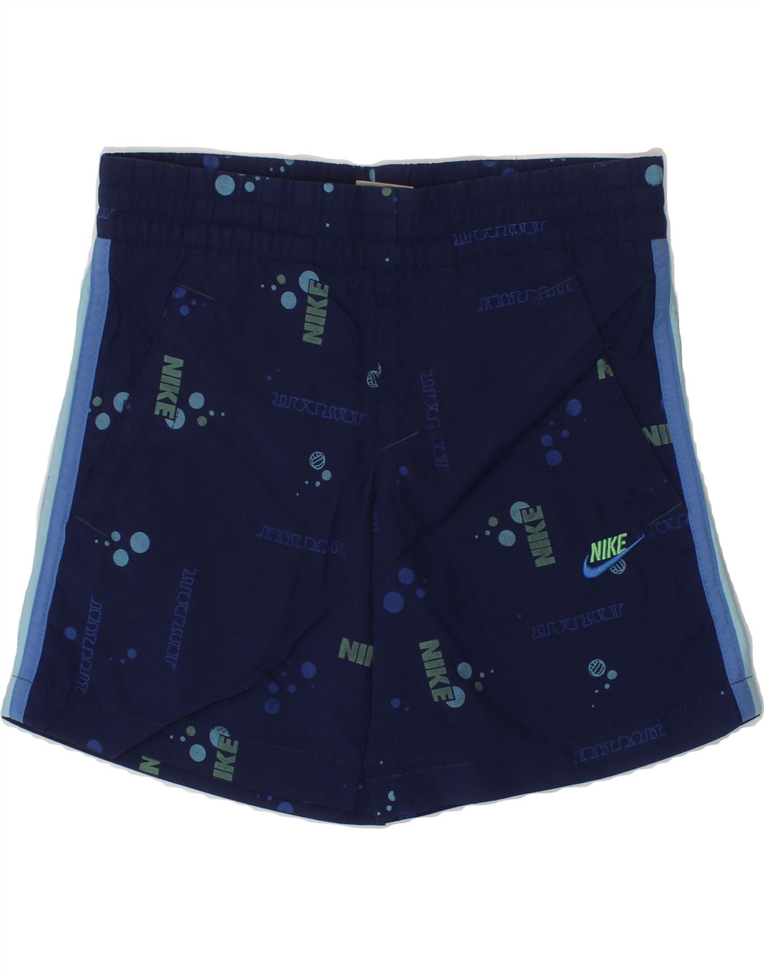 NIKE Boys Graphic Sport Shorts 4-5 Years Small Navy Blue Nylon Vintage Nike and Second-Hand Nike from Messina Hembry 