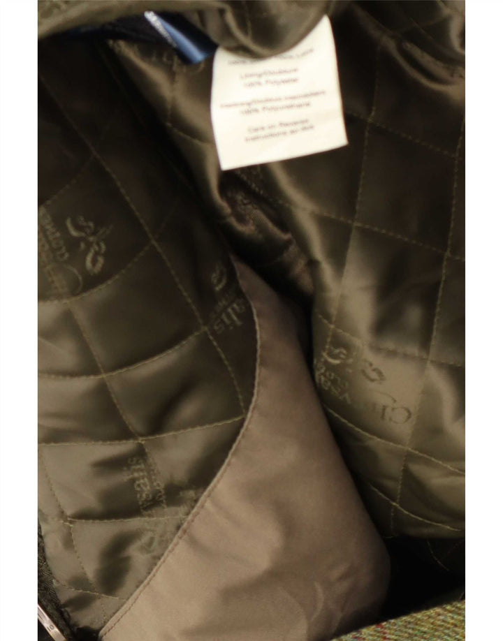 Chrysalis Mens Utility Jacket UK 44 2XL Khaki Plaid Wool
