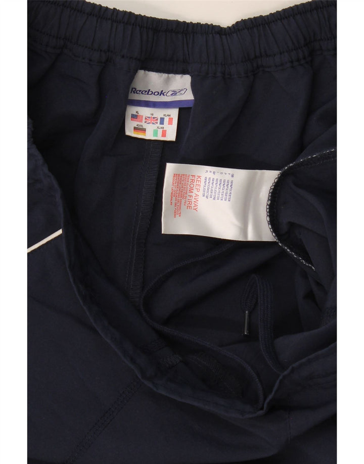 Reebok Womens Capri Tracksuit Trousers UK 18 XL Navy Blue Polyester