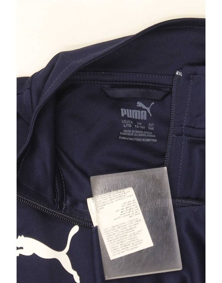 Puma Boys Santes Creus Tracksuit Top Jacket 13-14 Years Navy Blue Polyester