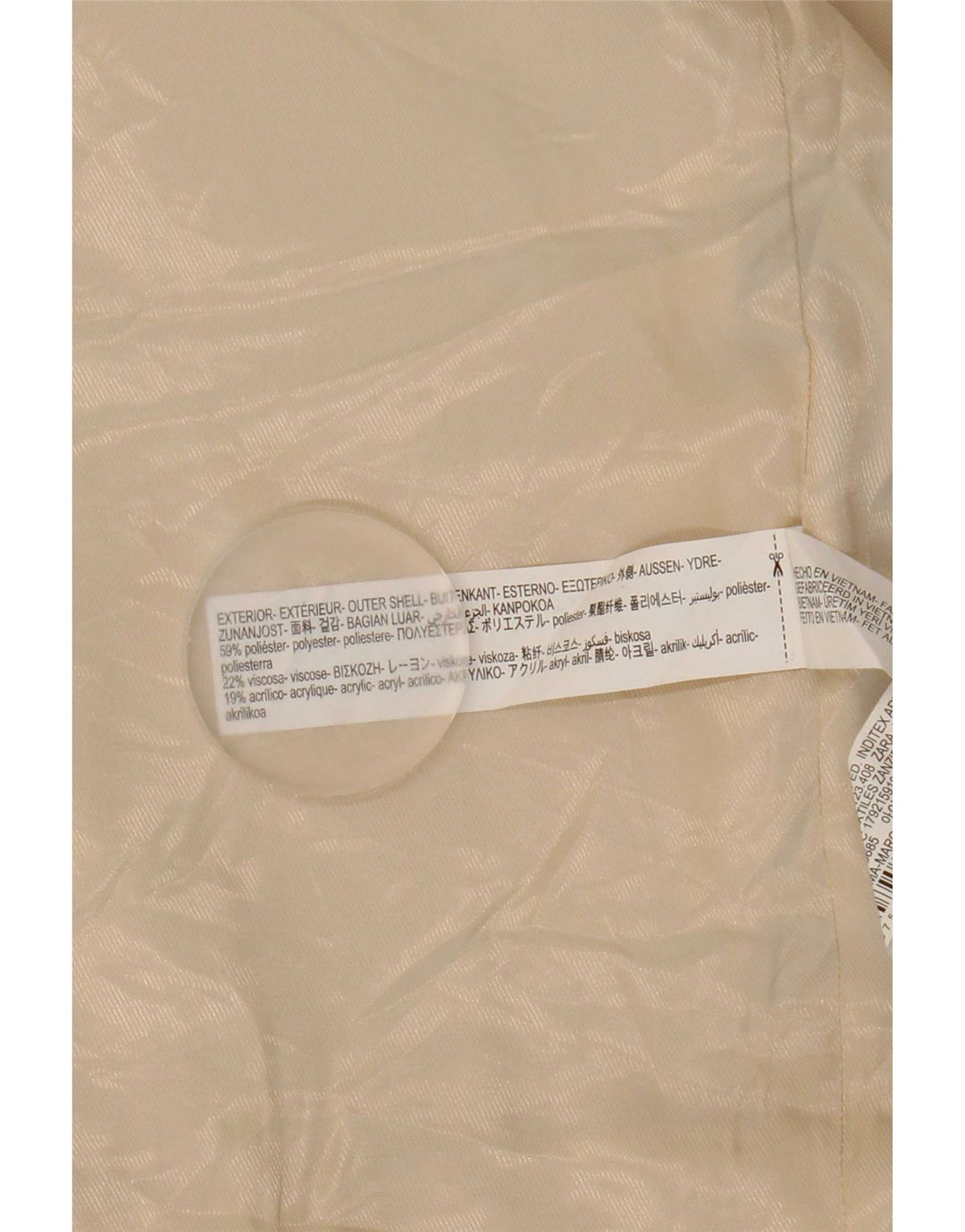 Zara Womens Oversized Overcoat UK 16 Large Beige Polyester