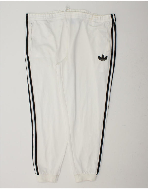 ADIDAS Mens Tracksuit Trousers Joggers XL  White Polyester