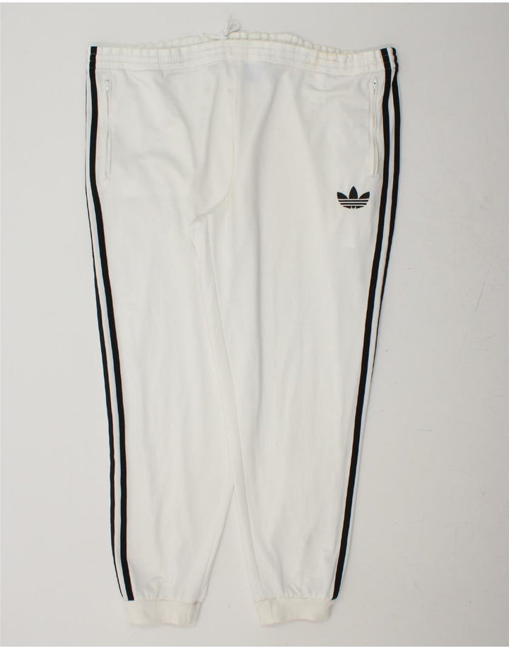ADIDAS Mens Tracksuit Trousers Joggers XL  White Polyester