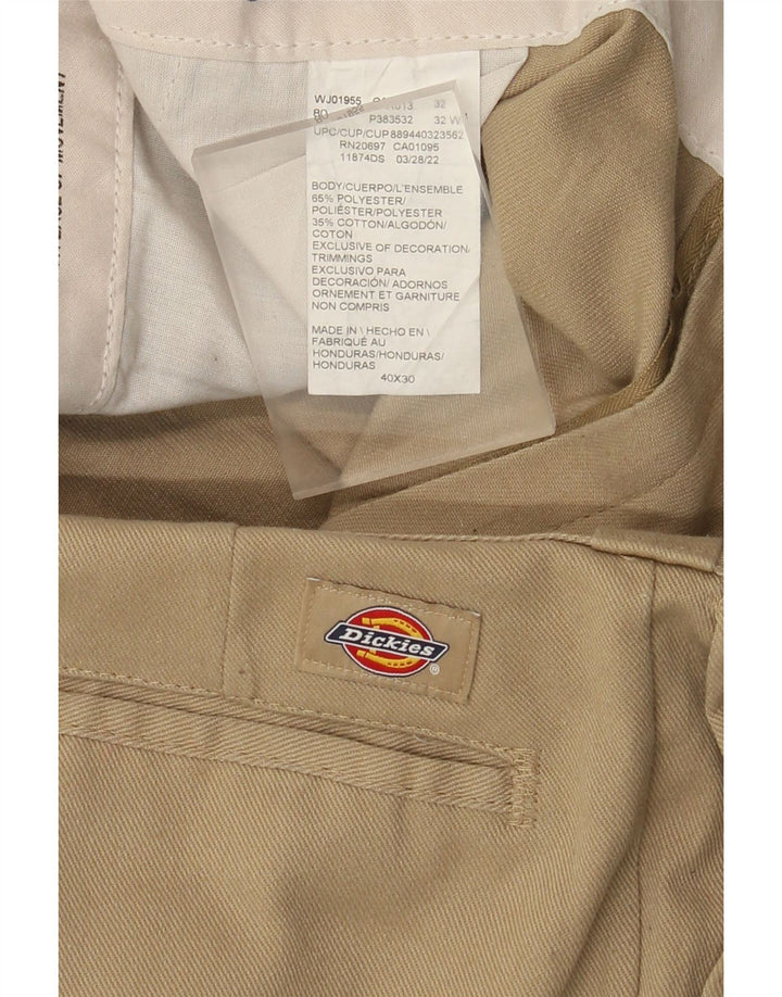 Dickies Mens Straight Chino Trousers W40 L30 Beige Polyester
