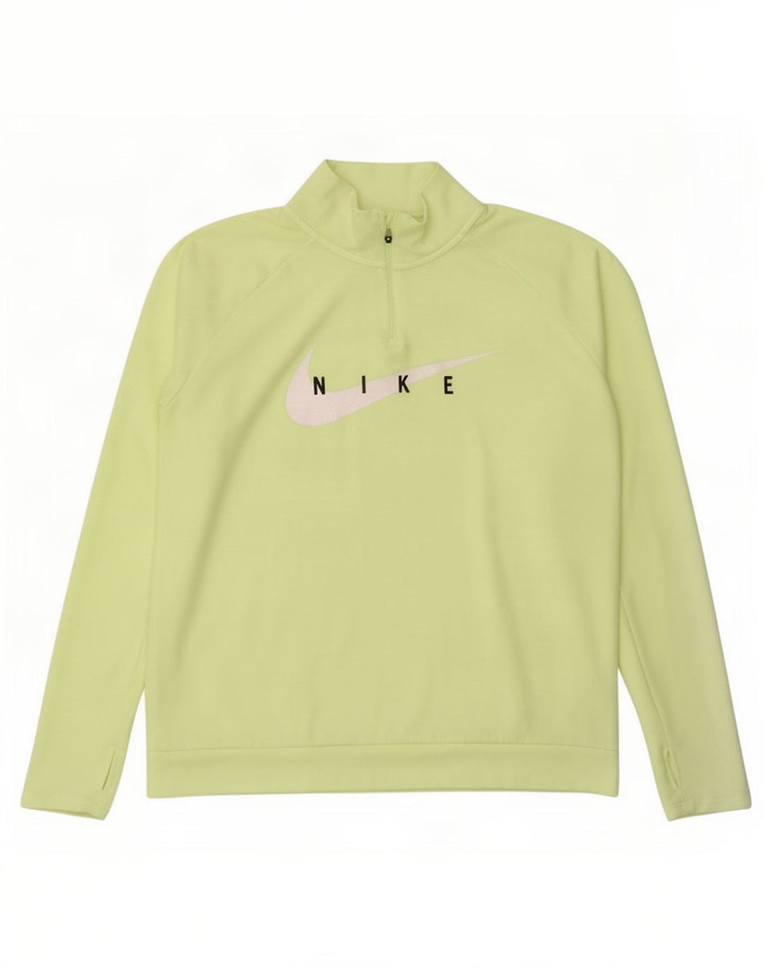 Nike Mens Top Long Sleeve Large Green Polyester