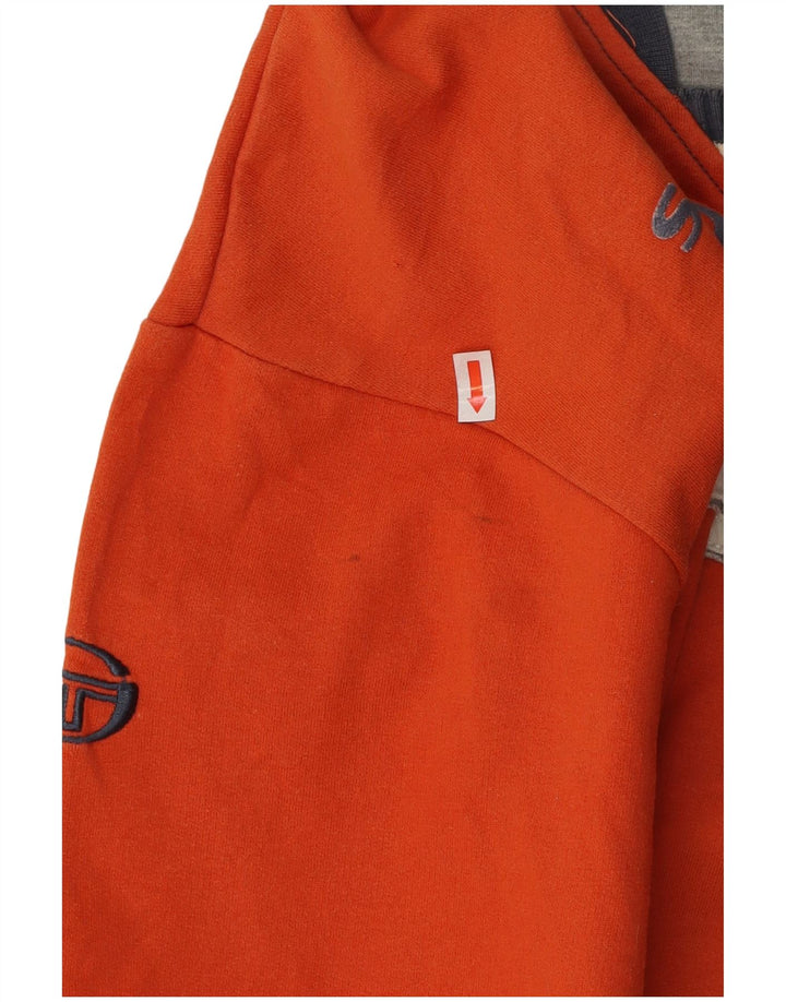 Sergio Tacchini Mens Graphic Sweatshirt Jumper Medium Orange Cotton