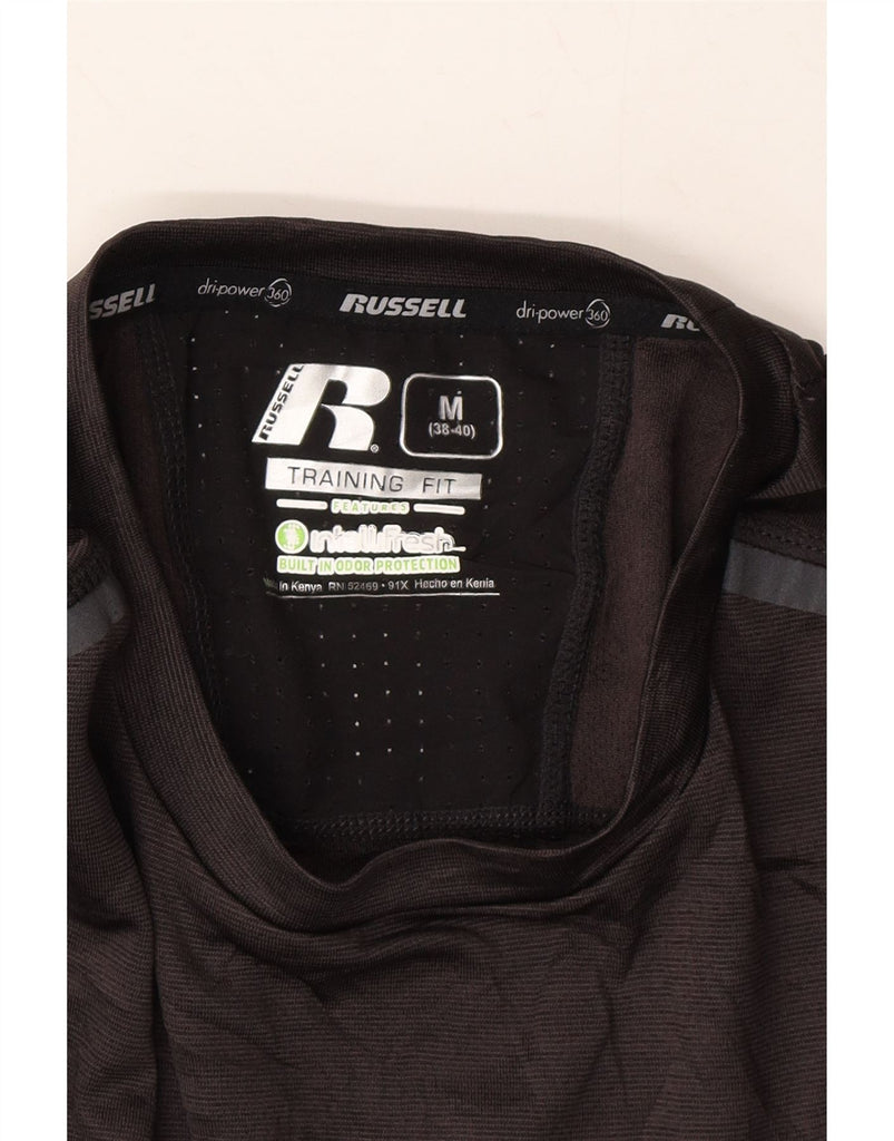 RUSSELL ATHLETIC Mens T-Shirt Top UK 38/40 Medium Black Polyester Vintage Russell Athletic and Second-Hand Russell Athletic from Messina Hembry 