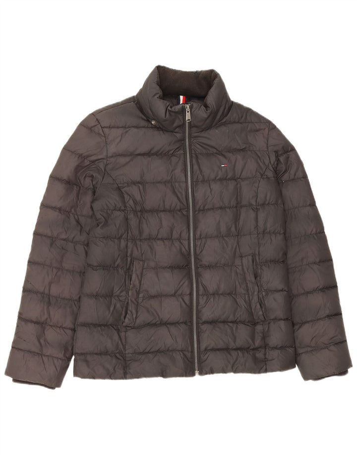 Tommy Hilfiger Womens Padded Jacket UK 14 Medium Black Polyester