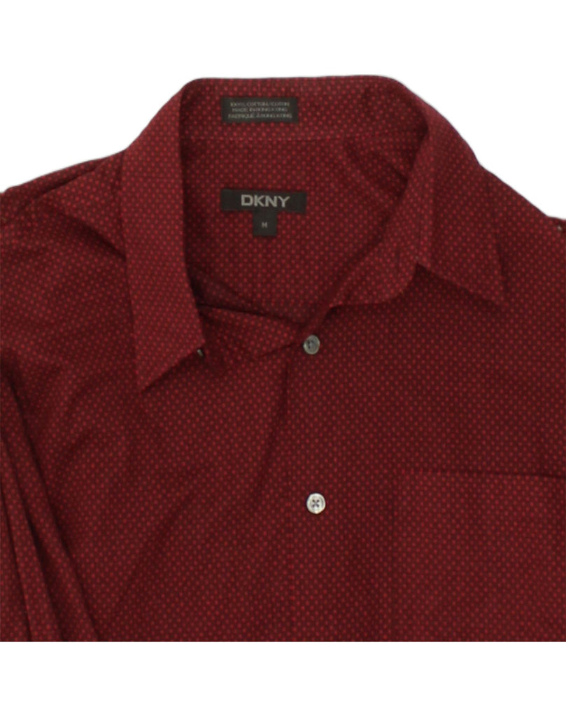 DKNY Mens Shirt Medium Burgundy Polka Dot Cotton | Vintage Dkny | Thrift | Second-Hand Dkny | Used Clothing | Messina Hembry 