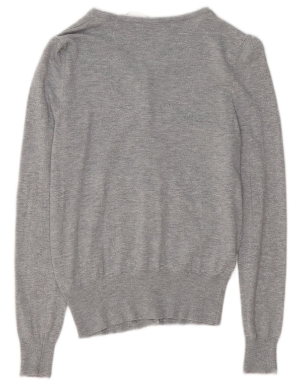 Marks & Spencer Womens Cardigan Sweater UK 8 Small Grey Flecked Viscose
