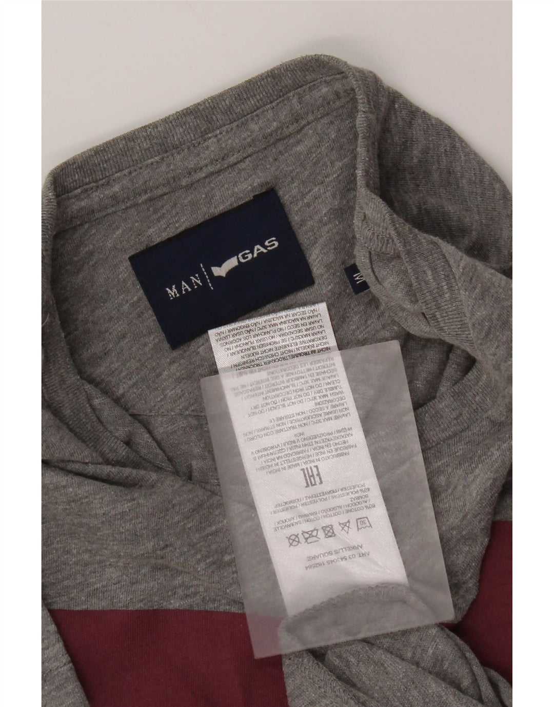 Gas Mens Graphic T-Shirt Top Medium Grey Flecked Cotton