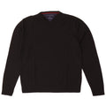 Tommy Hilfiger Mens V-Neck Jumper Sweater XL Black Wool
