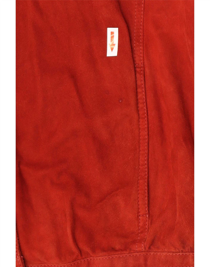 Vintage Womens Oversized Suede Jacket IT 44 Medium Red Leather